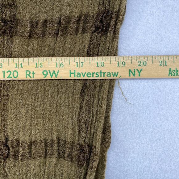 EILEEN FISHER Scarf Wool Crinkle Gauze Ombre Check Wrap Green Orange 18" x 80" - Picture 8 of 10